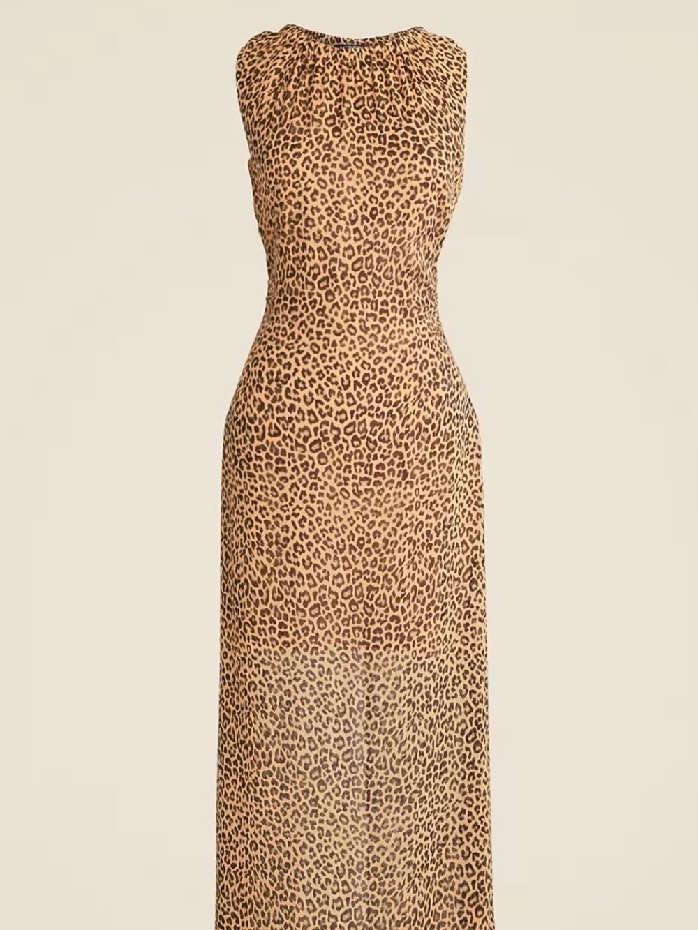 J. Crew Leopard Print Gathered Sheath Maxi Dress Size 8 NWT